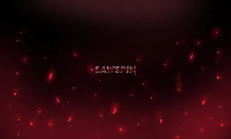 SawSpin new member bonus SawSpin new member bonus card on a dark red background with sparks